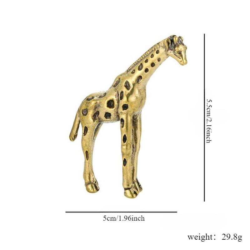 Giraffe Copper Ornaments Antique Bronze Artifacts Animal Decorations Tea Pet Handles Handicrafts