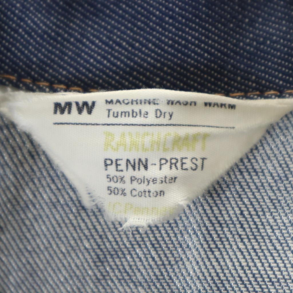 JCPenney 70s vintage Denim Jacket M Navy RANCH CRAFT Tracker Women Used