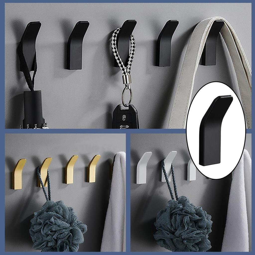 5 High Strength Aluminum Self Wall Hooks Hanger Holder for Clothes, Bag, Towel, Hook, Organizer