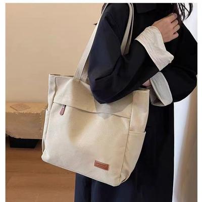 Canvas Bag Canvas Large Capacity New Student Versatile Casual Simple Shoulder Tote