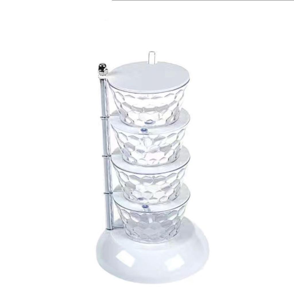 Vertical Rotatable Seasoning Box With Transparent Rotating Design Spice Box For Salt Jar Spoon Rotary Storage Rack Kitchen Tools
