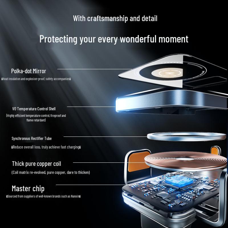 Wireless Fast Charging Car Phone Holder with Automatic Clamping & Shockproof Air Vent Mount