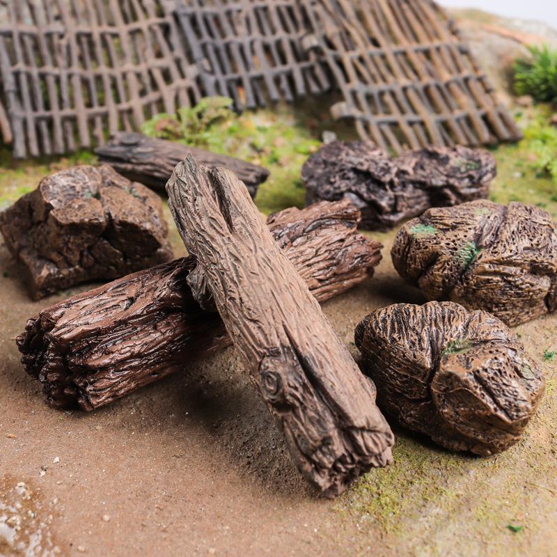 Cognitive Garden Bonsai & Rockery Model Set - Miniature Potted Trees, Stumps, and Stones for Landscaping and Scene Decor.