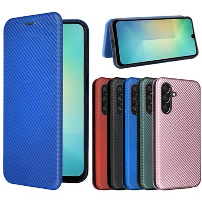 Pentru Samsung Galaxy A26 5G Husă de protecție de lux tip flip cu piele din fibră de carbon, cu adsorbție magnetică, pentru Galaxy A26 5G, huse pentru telefon