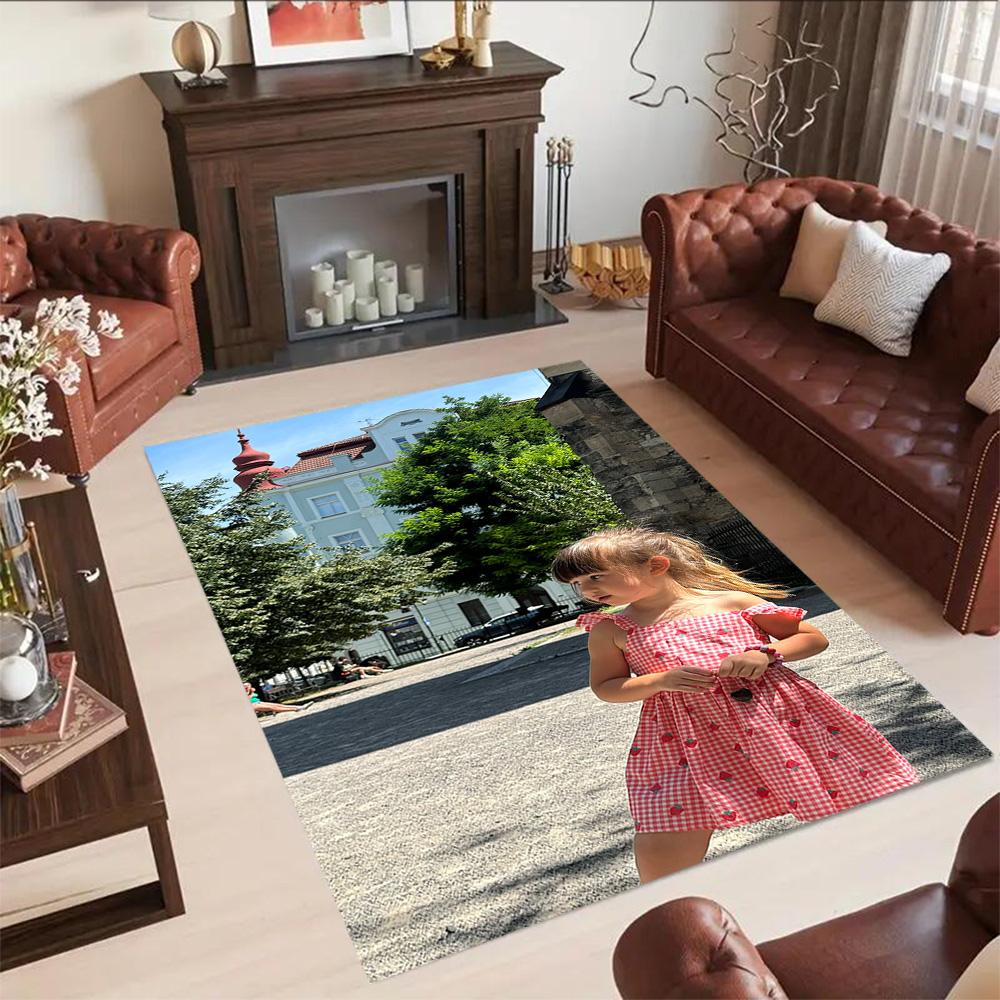 Customize Photos Personalized Image Floor Rug Office Rug Perfect for Dormitory Game Room Dining Room Balcony Anti-slip Rug Office Home Decor