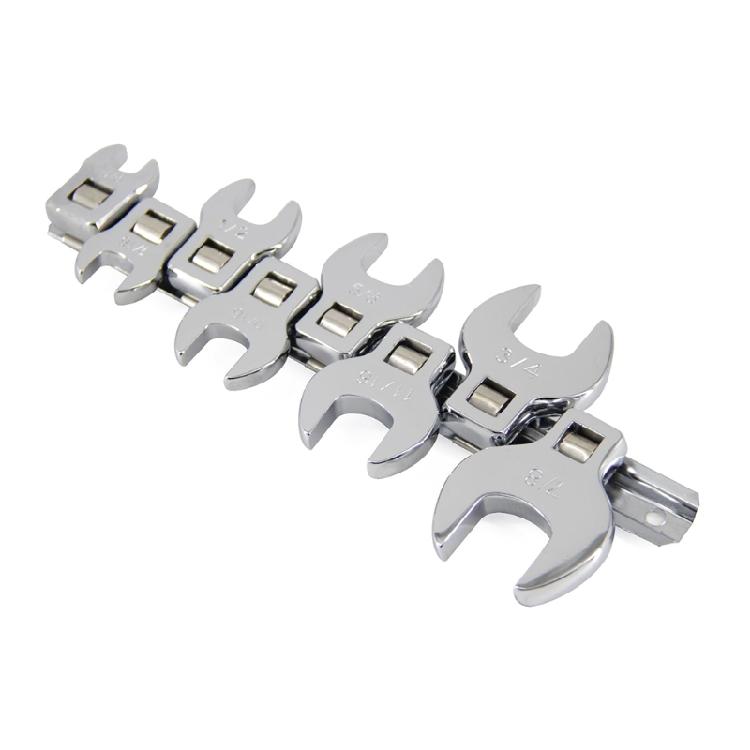 3/8” Drive Crowfoot Wrench Set 8 Pcs Carbon Steel Metric Repair Tool 10-22mm