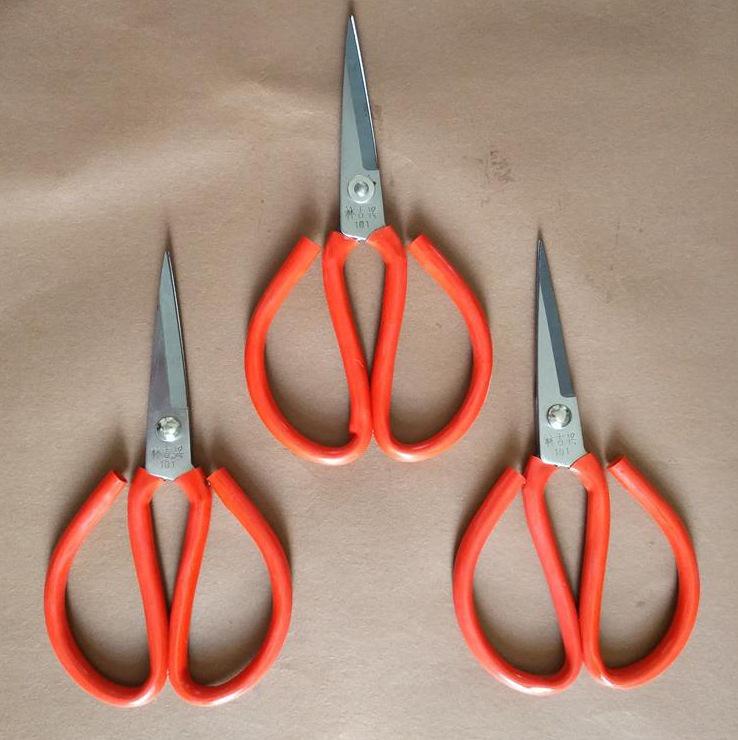 Red Handle Leather Shears No. 1 - Sharp Straight-Head DIY Craft Scissors