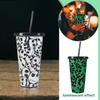 Holiday Temperature-sensitive Color-changing Cup 710ml Single-layer Coffee Plastic Straw Halloween Cup