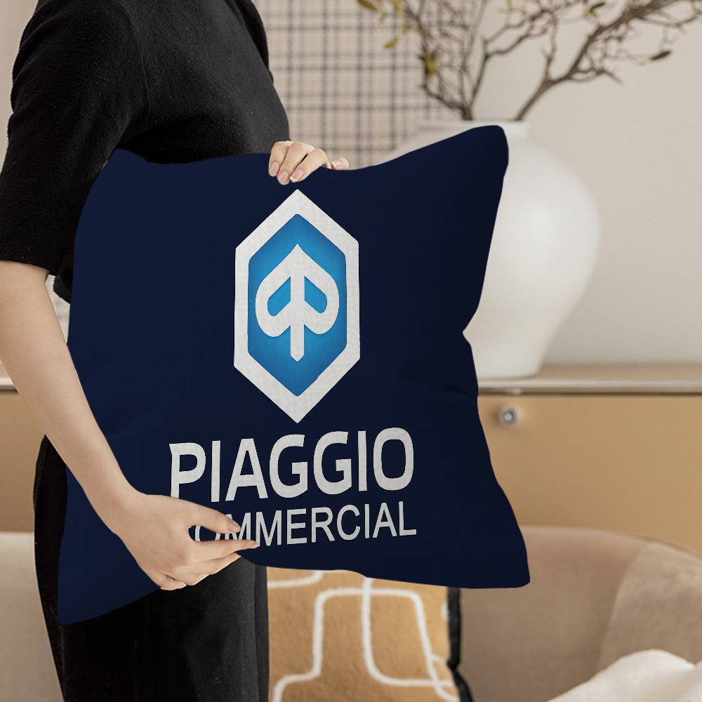 P-Piaggio Logo Pillow Covers Cartoon Sofa Decorative Home Double-sided Printing Short Plush Cute Cushion Cover