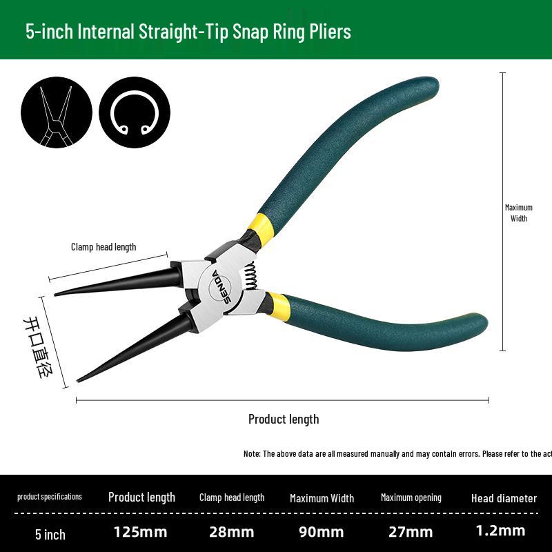 Small Pointed Nose Snap Ring Pliers for Internal/External Circlip, Spring, Expansion, and Retaining Rings