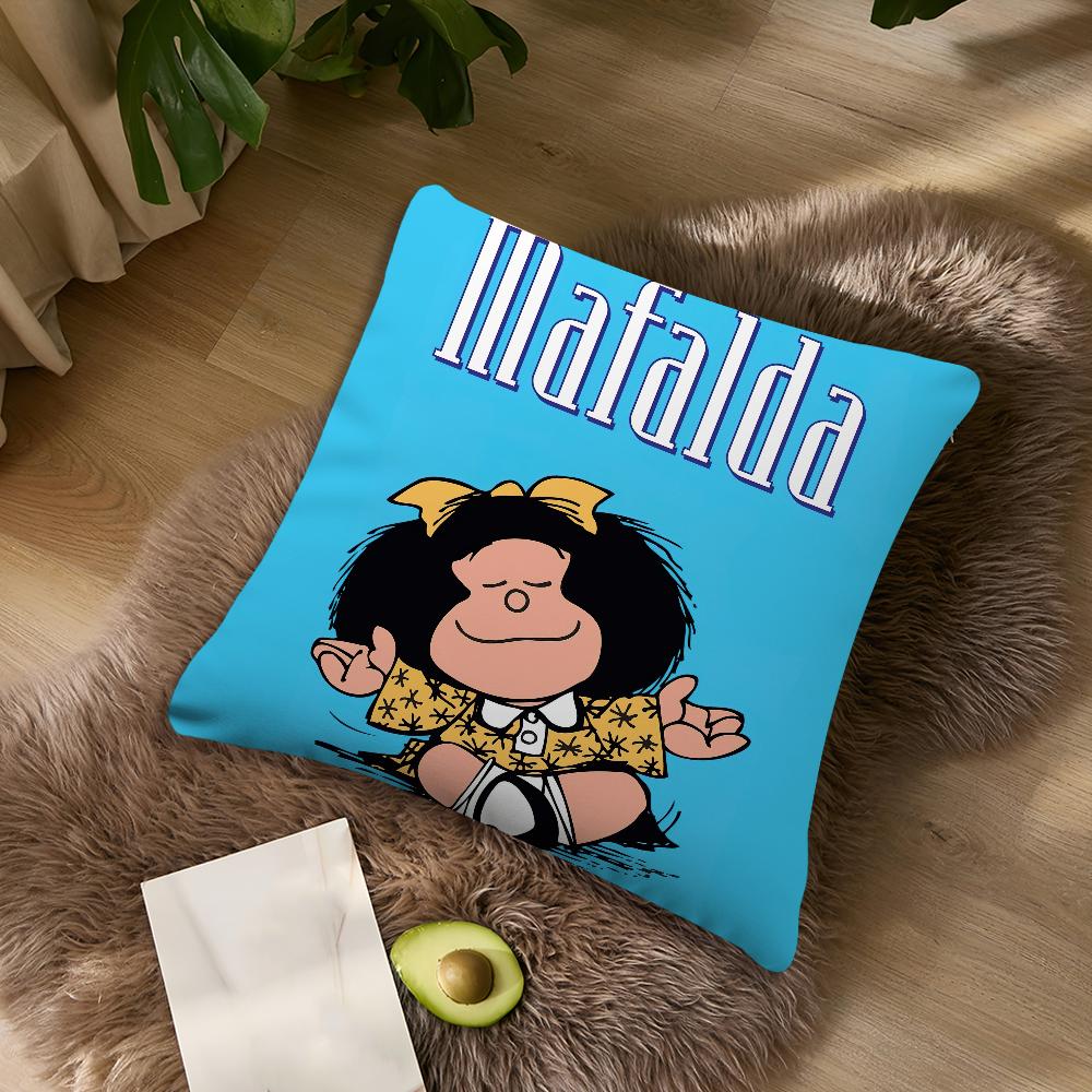 

Mafalda Cartoon Cute cushion cover Living Room Accent Couch Back Support Square Lounge Restful Nap Companion Pillow Case 30x30 cm
