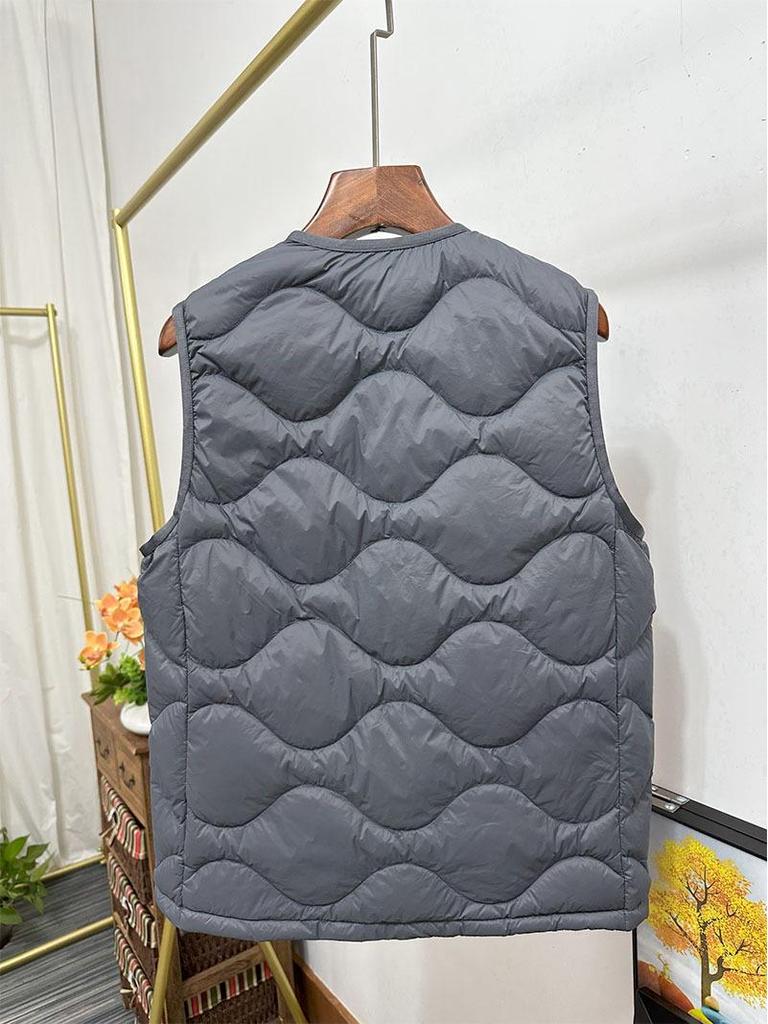 Men's Down V-Neck Sleeveless Vest - 2025 Autumn/Winter White Duck Down Gilet