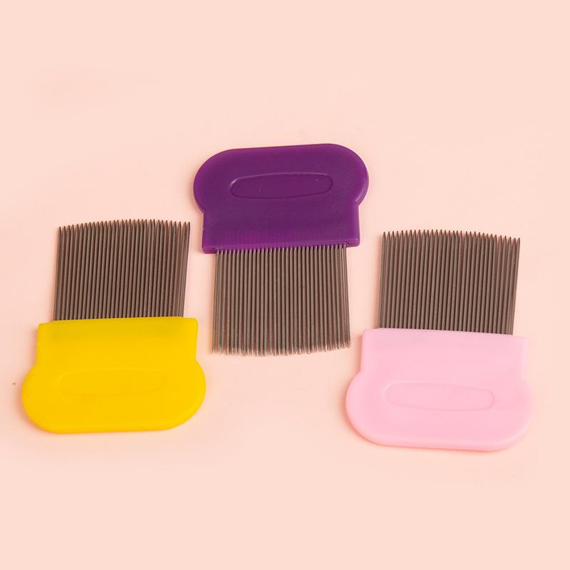 Comb Hair Lice Comb Brushes Terminator Fine Egg Dust Nit Free Removal Stainless Steel Comb Long Teeth Anti-slip Bands Dropship