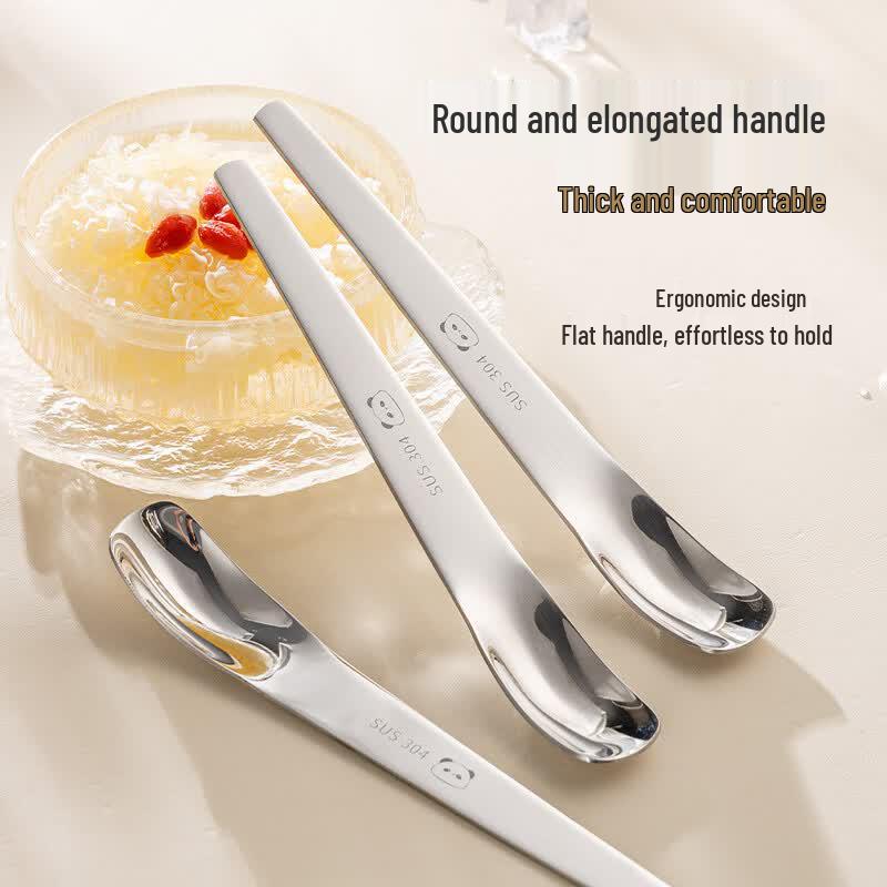 Guangyi 304 Stainless Steel Long Handle Dessert & Coffee Spoons (2-Pack)