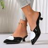 Capac pentru Capul Cataramei Metalice Stil Francez Elegant Pantofi de Casă Semi-șosete Încălțăminte de Exterior pentru Femei Nouă de Toamnă Pantofi cu Toc Pisică Toc Subțire Vârf Ascuțit Mules