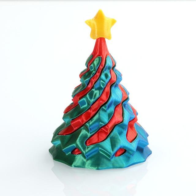 3D Printed Spiral Cone Christmas Ornament - Small Funny Passthrough Fidget Toy, Festive Xmas Gift for Family