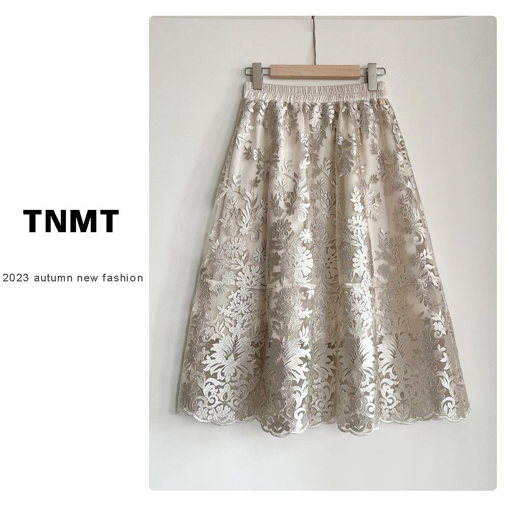 

Тяжелая промышленная кружевная вышитая сетчатая юбка-фонарик с эластичной талией бутиковая женская юбка-зонтик легкое платье юбка оптовая продажа One Size