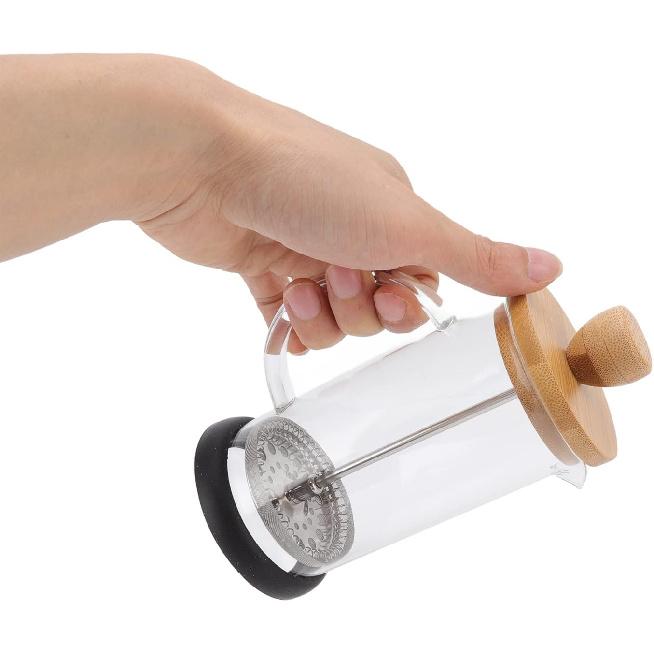 French Press Coffee And Tea Maker,Stainless Steel Glass Coffee Press,French Press Heat Resistant Hand Brewing Filter High Borosilicate Tea Coffee