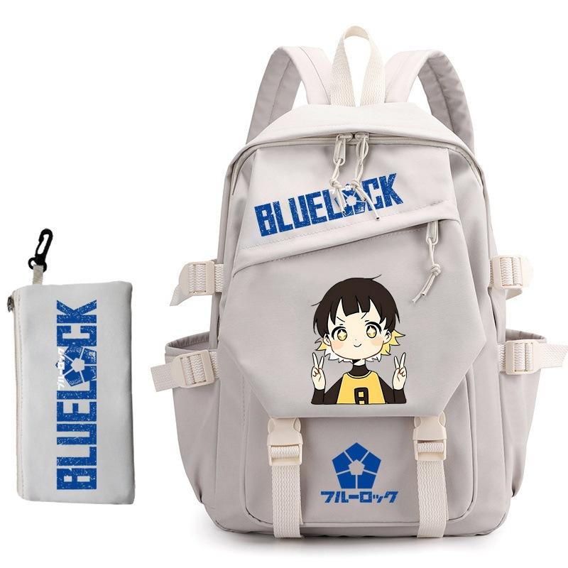 3 Piece School Backpack Set for Students Large Capacity Oxford Cloth Schoolbag with Shoulder Strap and Pencil Case