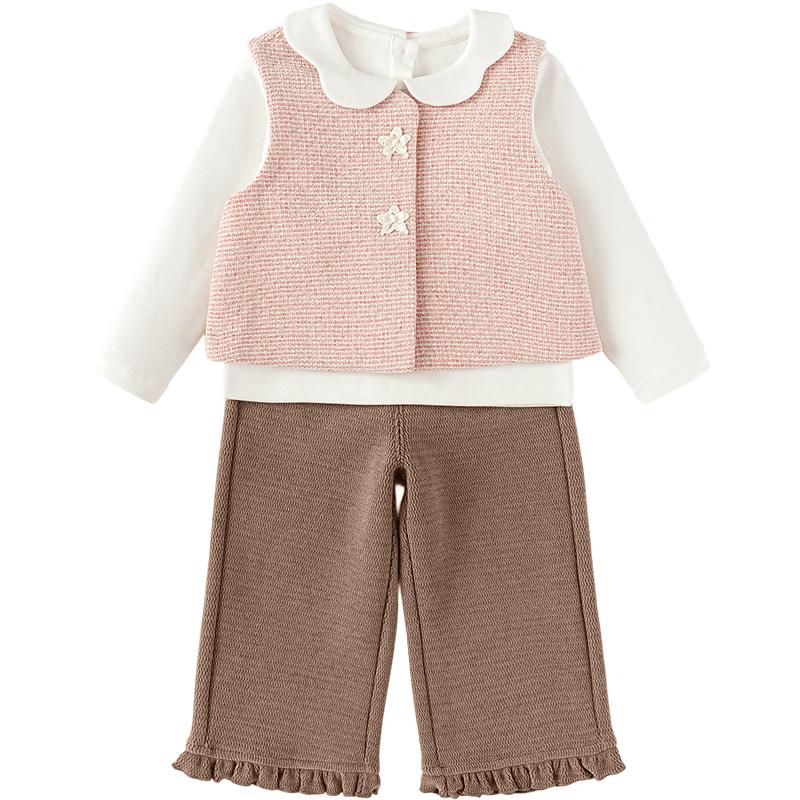 Balabala Baby Girl's Autumn/Winter Three-Piece Outfit
