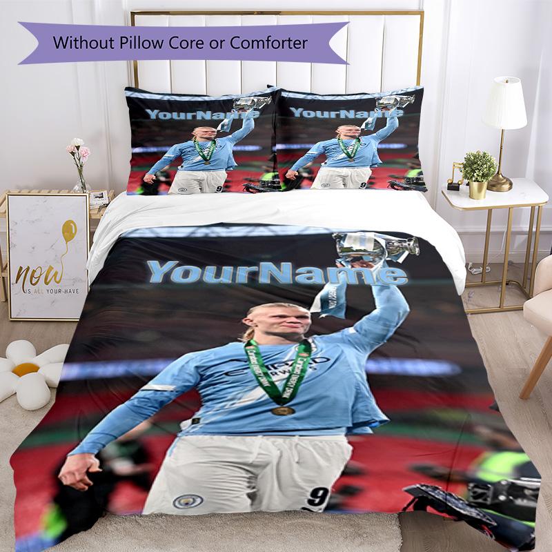 Haaland 167 Customize Your Name Bedding Set Breathable Duvet Cover with Pillowcases Home Decoration Birthday Gift