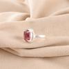 Oval Natural Rhodolite Sterling Silver Statement Art Deco Cocktail Ring Jewelry RR-28-13