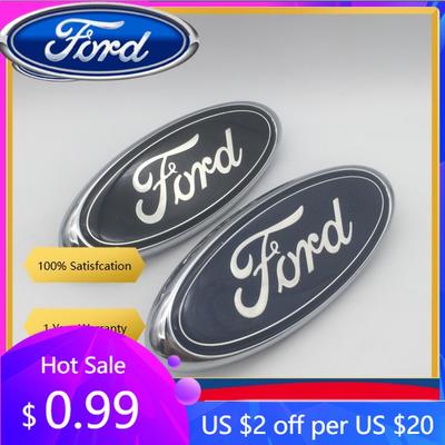 New 2026 Car Sticker For Ford 1pcs 3D for Blue Black 146mmx58mm Car Front Head Hood Bonnet Emblem Rear Tail Bumper Trunk Sticker