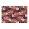 Dark Fall Pumpkin  Rug Purple Orange Pumpkin Living Room Rug, Autumn Floral Rug For Thanksgiving