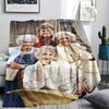 1PC The Golden Print Flannel Blanket, High quality All Seasons, Home Decor, Warmth and Comfort, Perfect for Christmas Gifts