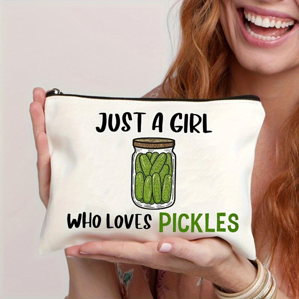 Simple Letter Funny Pattern Makeup Bag Women Handhold Bag Travel Cosmetic Storage Bag Toiletry Case Perfect Gifts For Women Girls