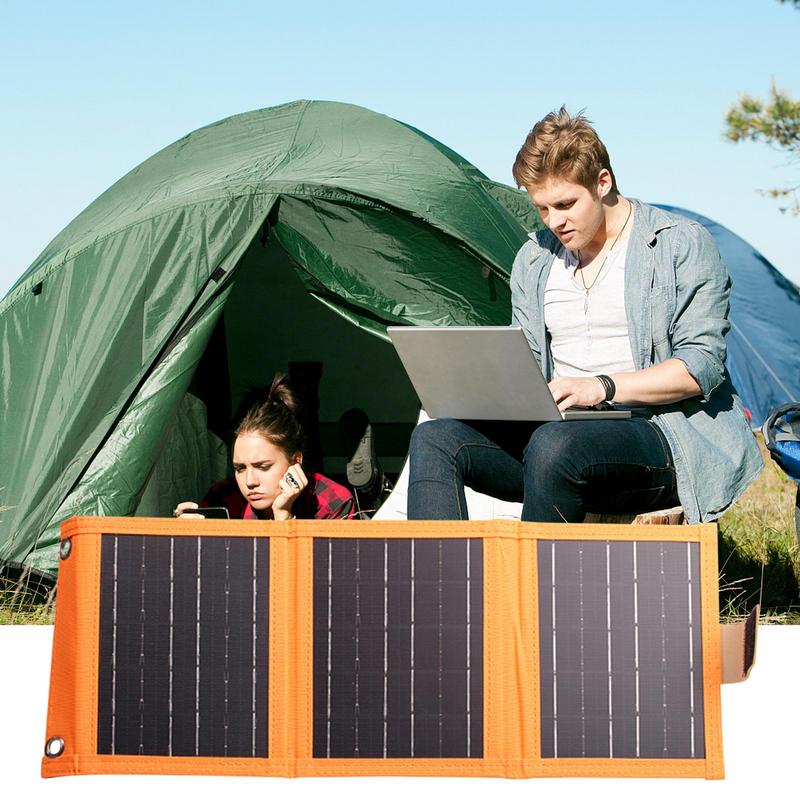 Solar Panel Charger Solar Charger Folding For Camping Travel Camping Charging Device For Smartphones Tablets