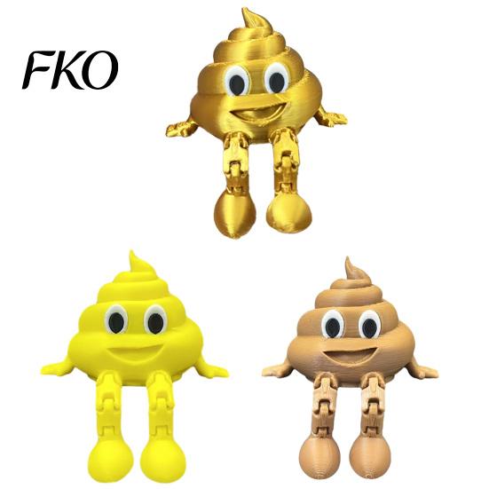 Funny Poop Desk Decor 3D Printed Figurines with Articulated Legs, Cute Shelf Sitter Weird Novelty Collectible Statues, Movable Joints Fidgety Toy for