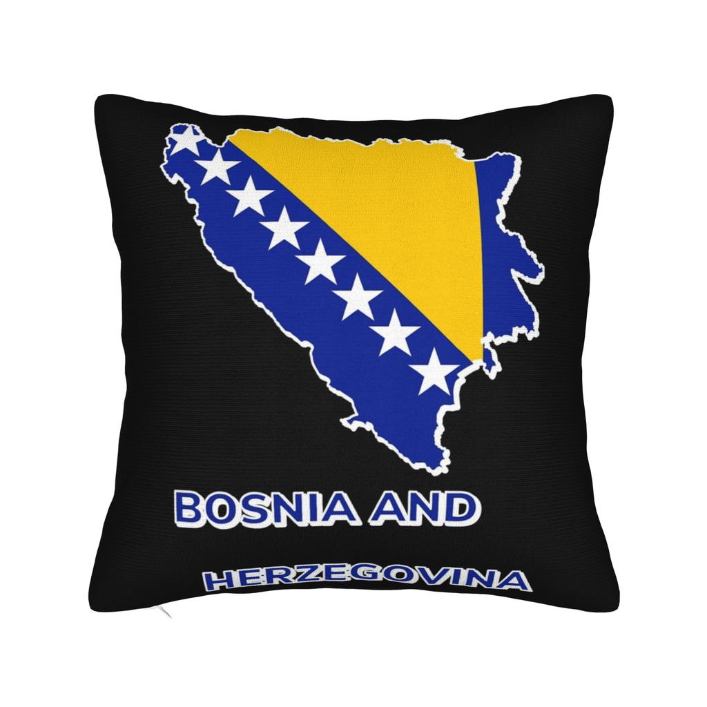 Bosnia and Herzegovina Flag Pillowcases Product Printing Cushion Cover Decoration Pillow Case Cover Home Multiple Sizes