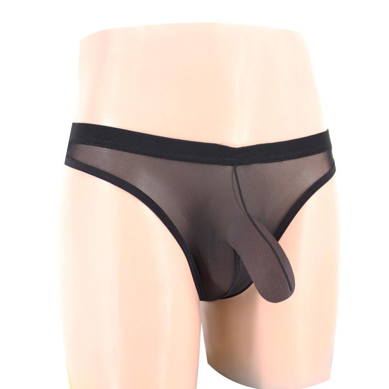 Large Size Mens Underwear Sexy Elephant Nose Briefs Ultra Thin Mesh Bikini Knickers Seamless Elastic Lingerie Panty Comfortable Fit