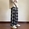 Plaid Casual Pants Plus-size Slim Fit Straight-leg Casual Pants Retro Sporty Pants Black and White Checkered Pants