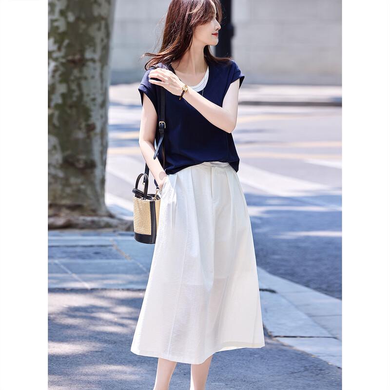Women's Sleeveless Two-Piece Set with A-Line Skirt