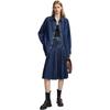 ELLE Pleated Midi Skirt With Natural Waist Solid Color Casual Long Skirt Women Skirts Dark-Denim-Blue ER47265
