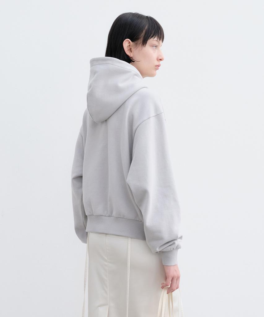 Yunse Posy Lettering Zip-Up Hoodie (Gray)