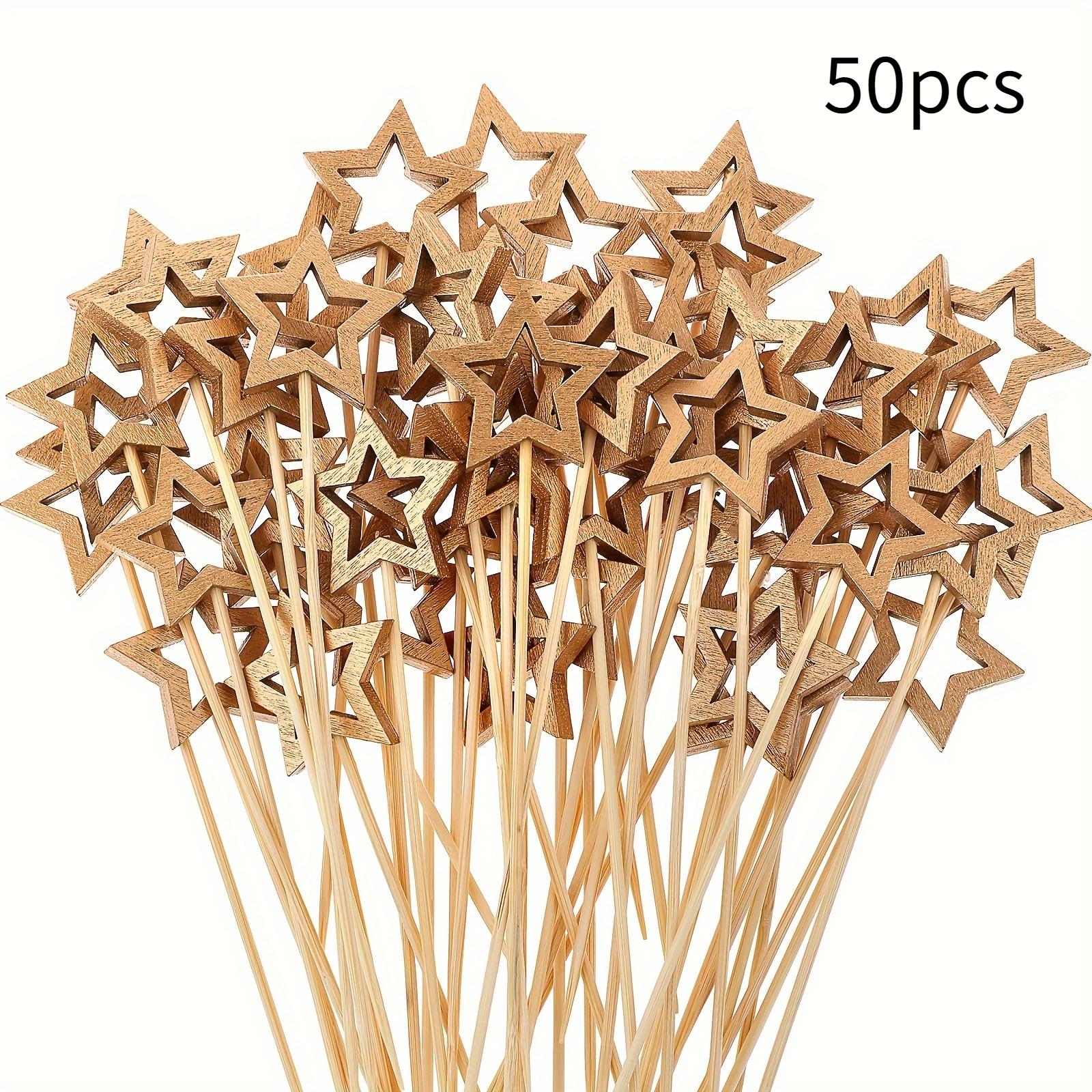 

50 шт. одноразовые бамбуковые фруктовые палочки художественные фруктовые палочки любовь цветение сливы пятиконечная звезда фруктовые палочки украшения для коктейлей бамбуковые палочки Hollow pentagram