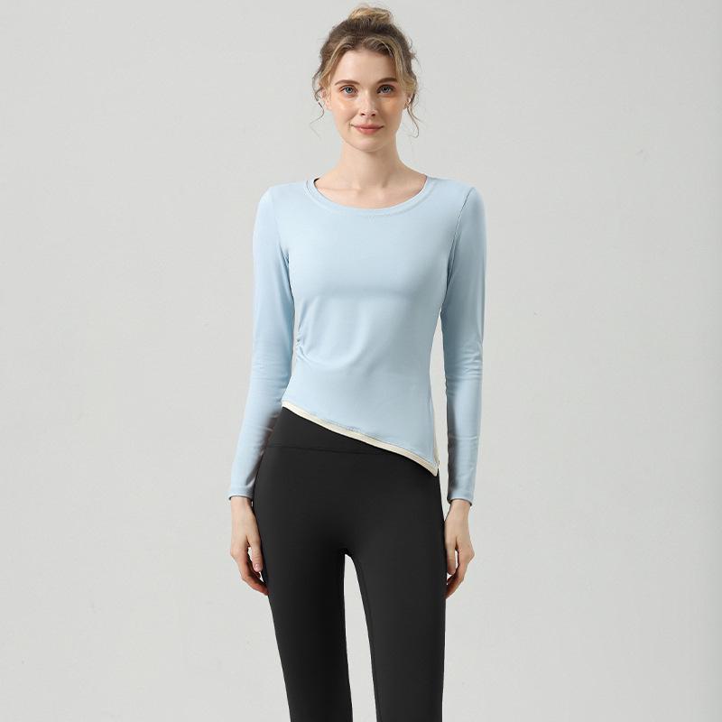 

Женский осенний топ с длинным рукавом для йоги и пилатеса, для похудения - модная фитнес-одежда M