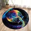 Mysterious Zodiac Sign Print Round Rugs Non-Slip Floor Mat for Home Living Room Bedroom Machine Washable Round Carpet