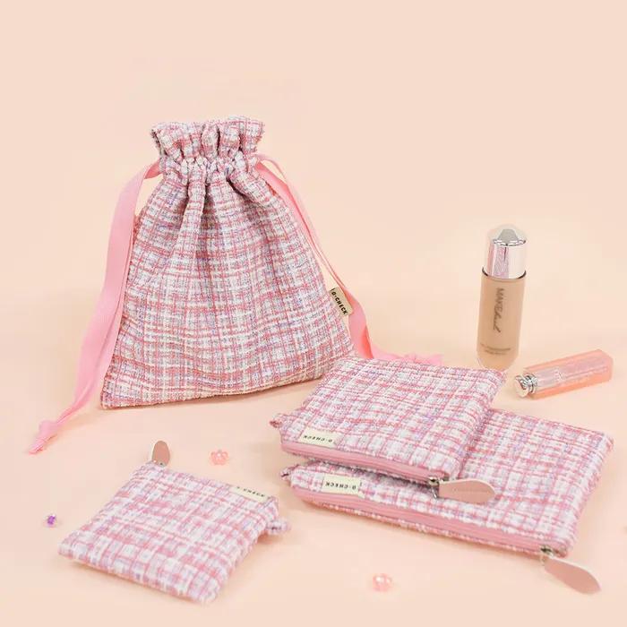 O-CHECK Candy Pop Tweed Kordelzugbeutel