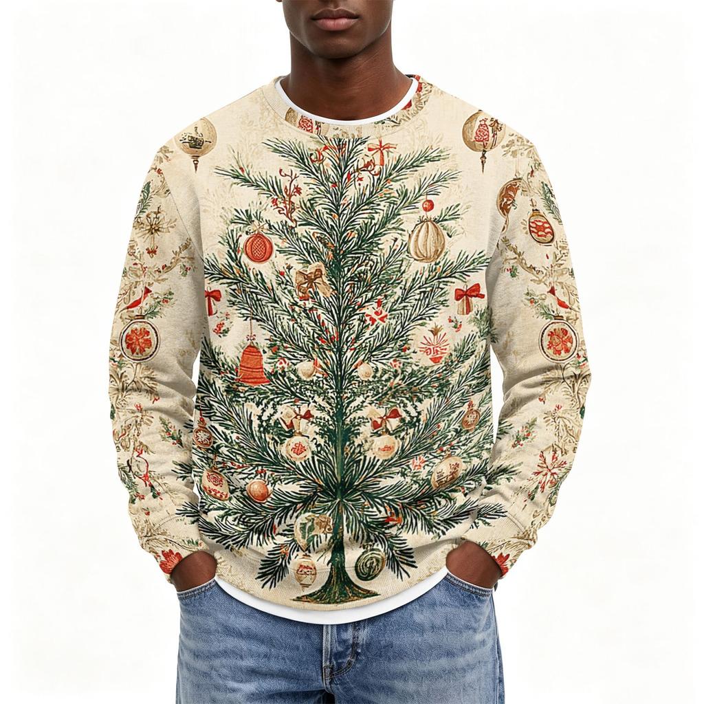Men's Christmas Neck Pullover Sweatshirt