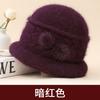 Autumn and Winter New Old Man's Hat Women's Knitted Versatile Warm Middle and Old Rabbit Hair Thickened Fashion Wool Basin Hat