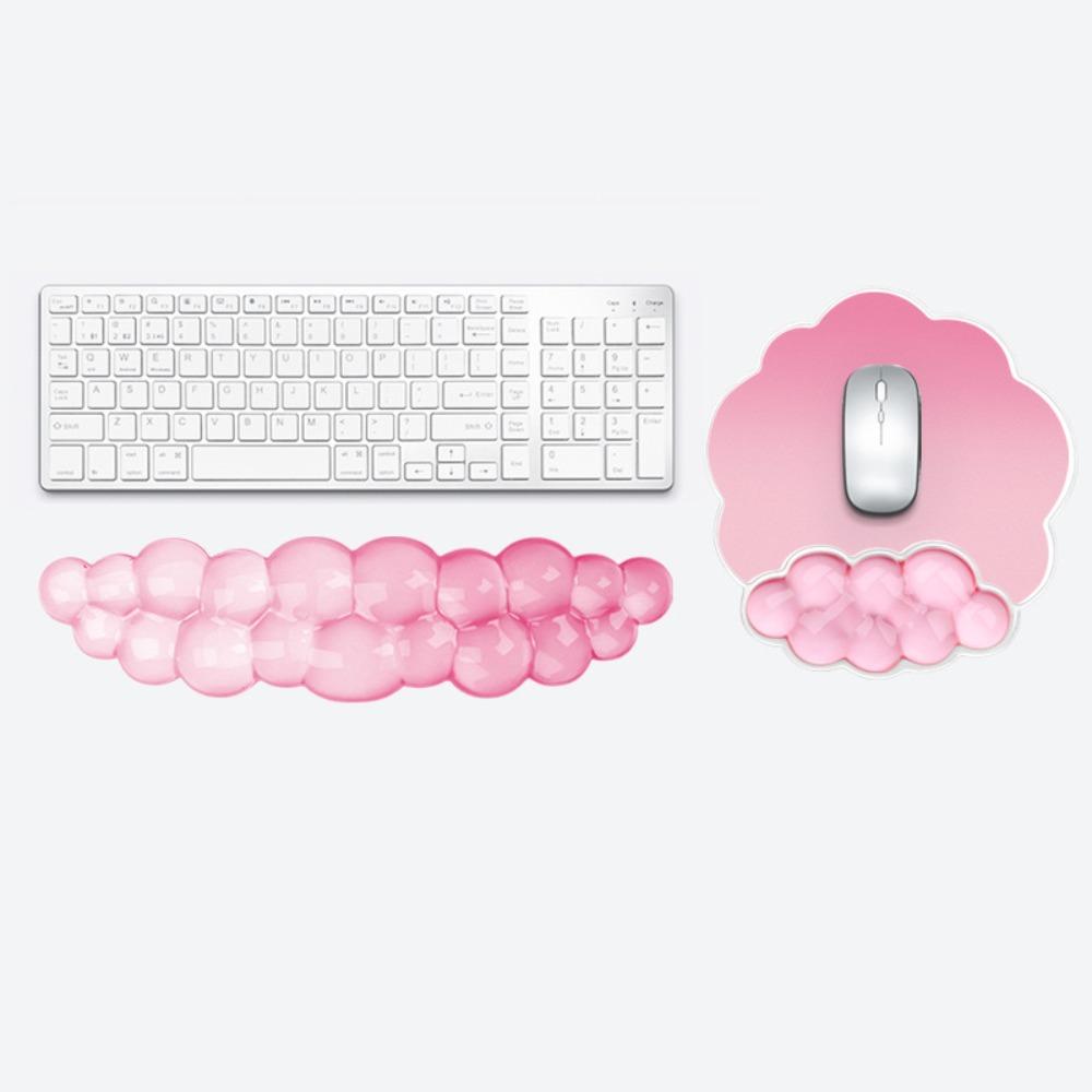 Portable Gradient Wrist Rest Mouse Pad Cloud Shape Transparent Silicone Wrist Support Pain Relief Soft Keyboard Wrist Pad Office