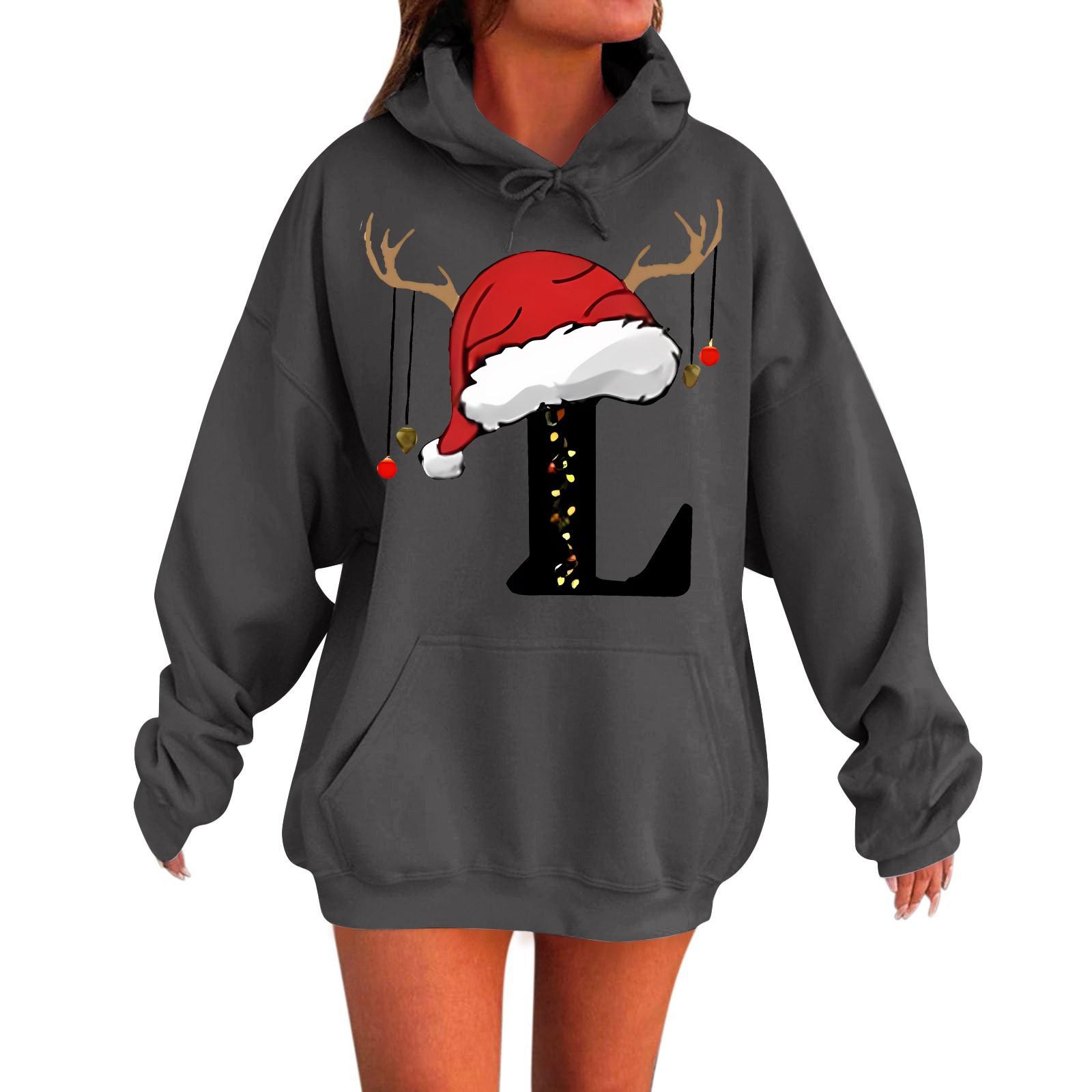 

Женская мода повседневная толстовка с капюшоном с длинным рукавом и круглым вырезом с карманами XXXL