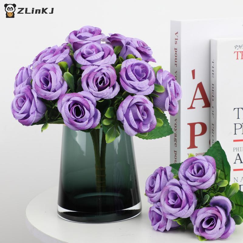 Artificial Pansy Flowers Silk Rose Bouquet Realistic DIY Simulated Floral Arrangement Wedding Home Party Table Centerpiece