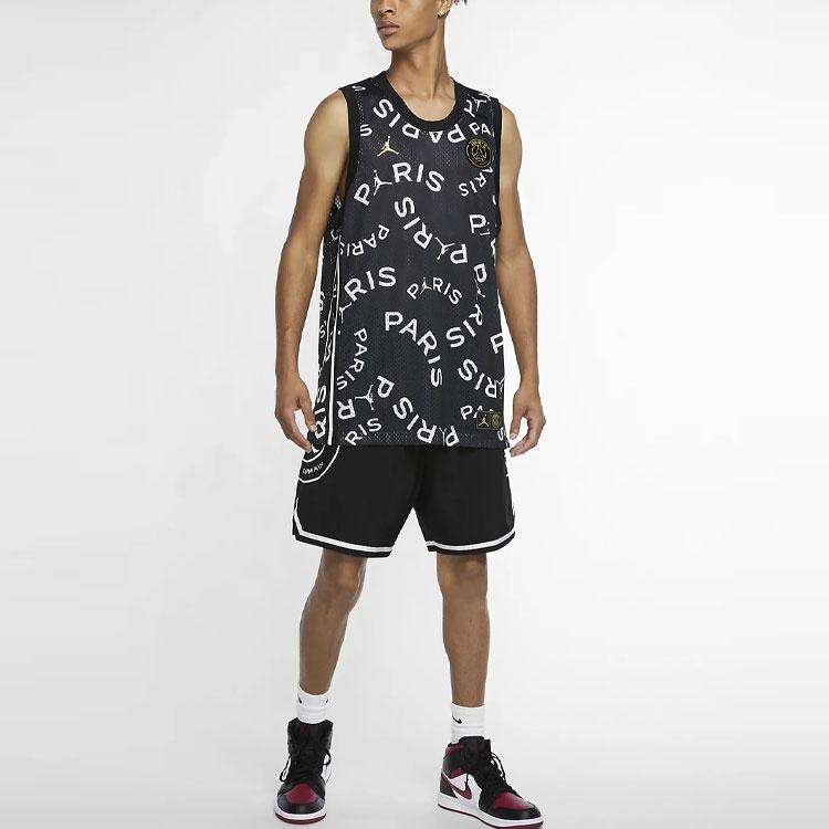 Air Jordan Paris Saint-Germain Stampa Canotte da Basket Gilet Nero Uomo CK9669-010