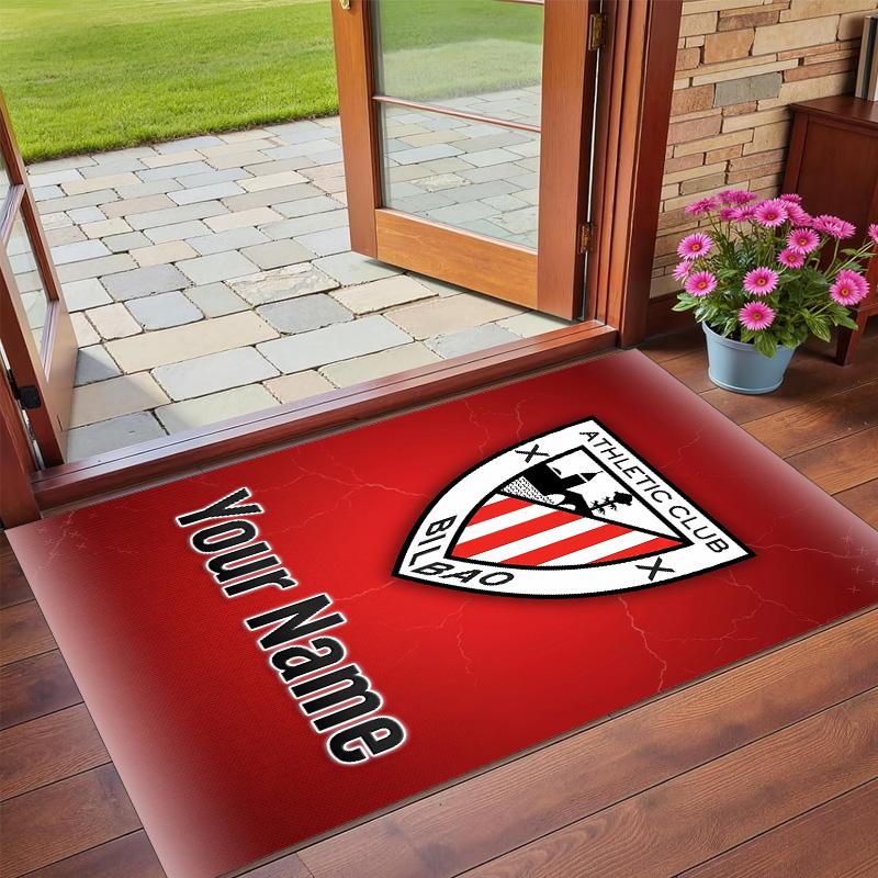 Crystal Velvet Rug Custom Name Text, Soft Non Slip Floor Mat Home DecorAthletic Bilbao FC
