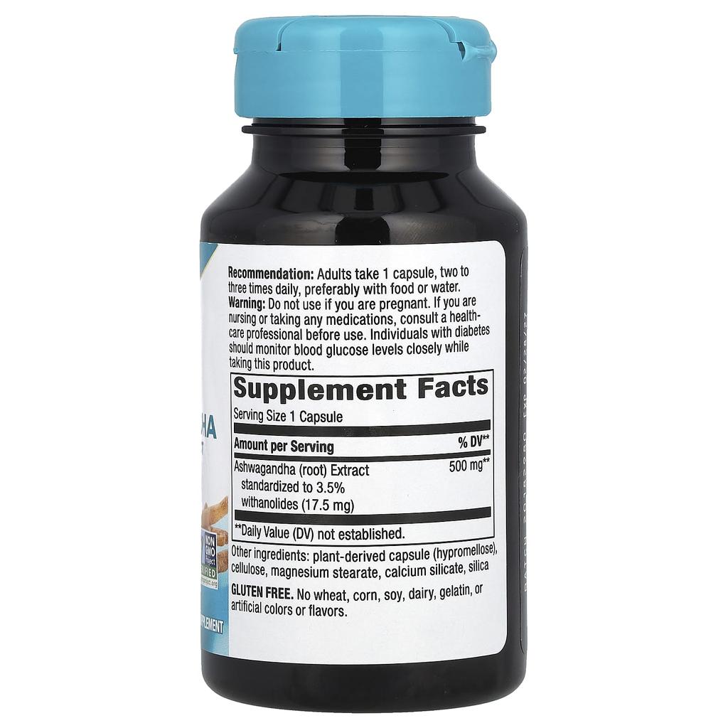 Nature's Way Ashwagandha, 500mg, 60 Veggie Capsules